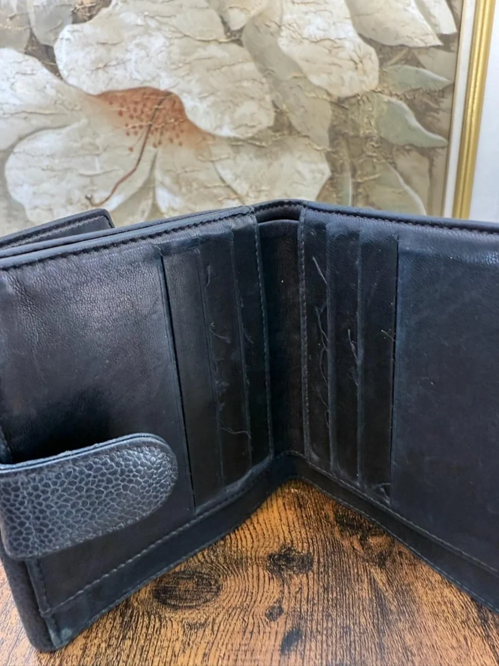 Chanel Black Pebbled Leather Compact Wallet - Picture 13 of 16